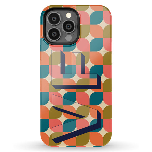 Retro Custom 3D Initials iPhone Case